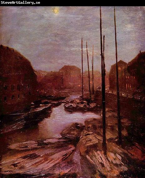 Adolph von Menzel Friedrichsgracht bei Mondschein